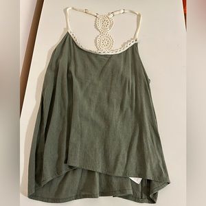 Hollister XS sage/military green tank top razorback
